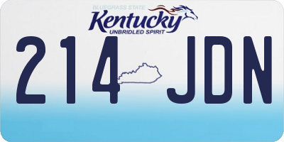 KY license plate 214JDN