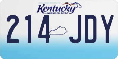 KY license plate 214JDY