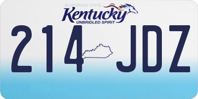 KY license plate 214JDZ