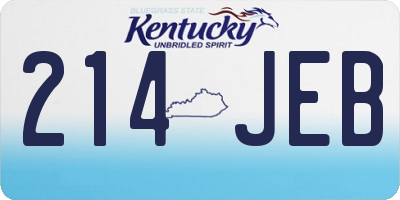 KY license plate 214JEB