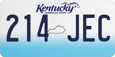KY license plate 214JEC