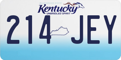 KY license plate 214JEY