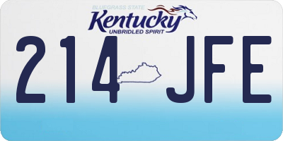 KY license plate 214JFE