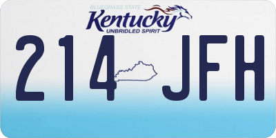 KY license plate 214JFH