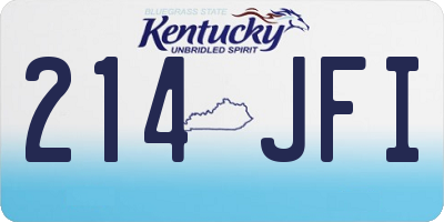KY license plate 214JFI