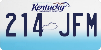 KY license plate 214JFM