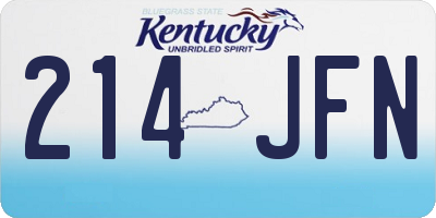 KY license plate 214JFN