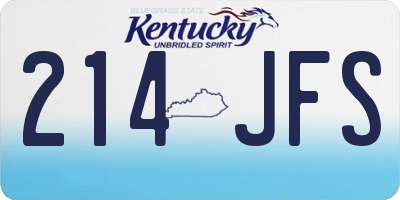 KY license plate 214JFS