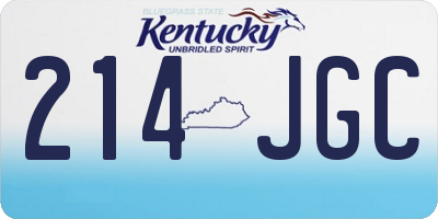 KY license plate 214JGC