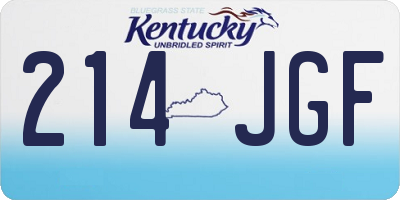 KY license plate 214JGF