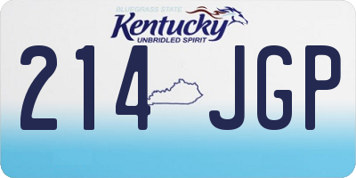 KY license plate 214JGP