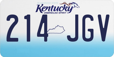 KY license plate 214JGV