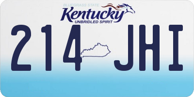 KY license plate 214JHI