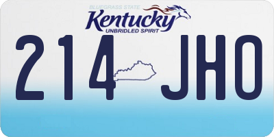 KY license plate 214JHO