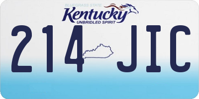 KY license plate 214JIC