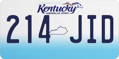 KY license plate 214JID