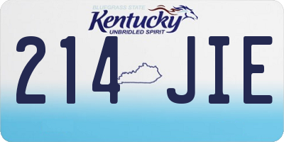 KY license plate 214JIE