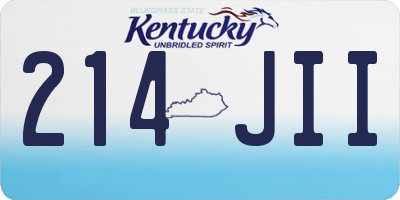 KY license plate 214JII