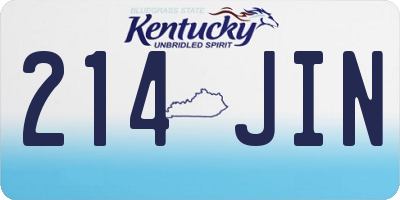 KY license plate 214JIN