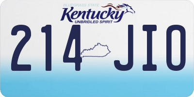 KY license plate 214JIO