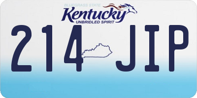 KY license plate 214JIP