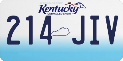 KY license plate 214JIV