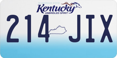 KY license plate 214JIX