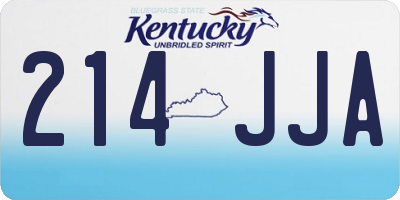 KY license plate 214JJA