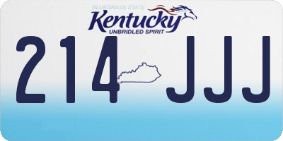 KY license plate 214JJJ