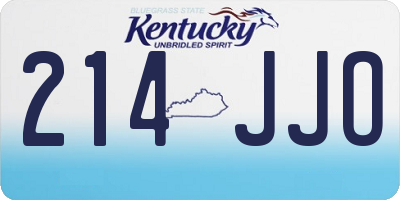 KY license plate 214JJO