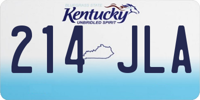 KY license plate 214JLA