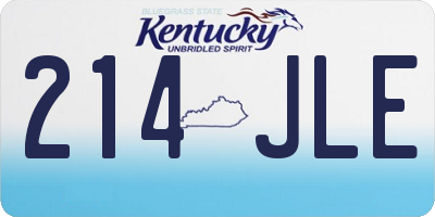 KY license plate 214JLE