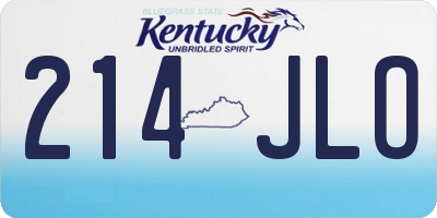 KY license plate 214JLO