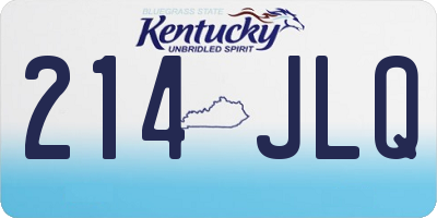 KY license plate 214JLQ