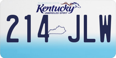 KY license plate 214JLW