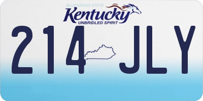 KY license plate 214JLY