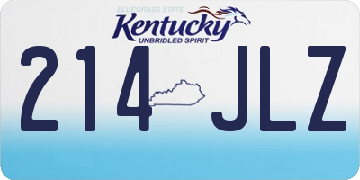 KY license plate 214JLZ