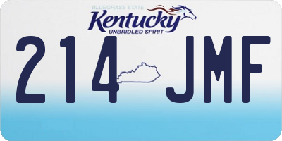 KY license plate 214JMF