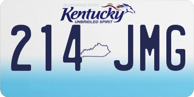 KY license plate 214JMG