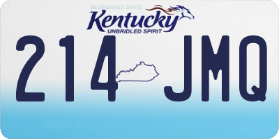 KY license plate 214JMQ