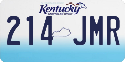 KY license plate 214JMR