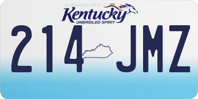 KY license plate 214JMZ