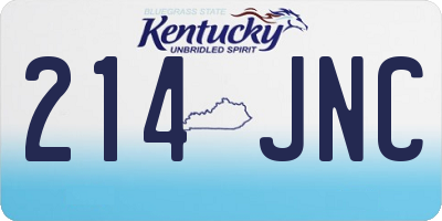 KY license plate 214JNC
