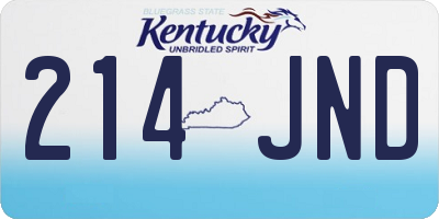 KY license plate 214JND