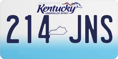 KY license plate 214JNS