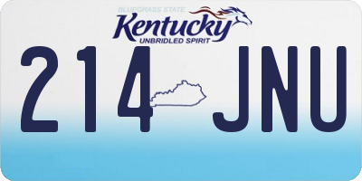KY license plate 214JNU