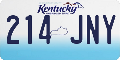 KY license plate 214JNY