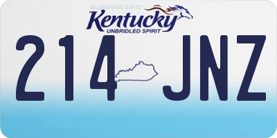 KY license plate 214JNZ
