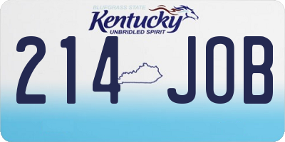 KY license plate 214JOB