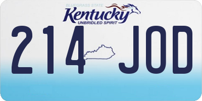 KY license plate 214JOD